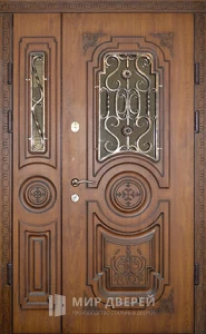 Дверь уличная утепленная в коттедж №119 внешняя - фото