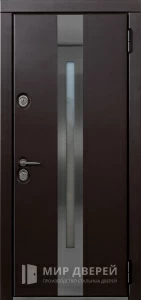 Дверь уличная со стеклом бизнес №16 внешняя - фото