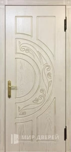 Металлическая дверь МДФ панели под имитация бруса №100 внешняя - фото