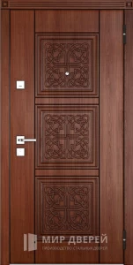 Металлическая дверь с филёнкой в дом №10 внешняя - фото