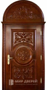 Входная арочная дверь в частный дом №7 внешняя - фото