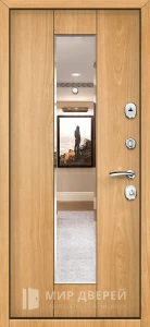 Дверь внешняя стальная с зеркалом сандал внутри №27 внутренняя - фото