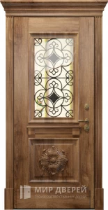 Входная дверь для загородного дома со вставкой из стекла №14 внутренняя - фото