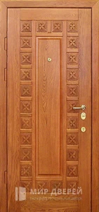 Дверь входная металлическая из холоднокатаной стали с массивом дуба №10 внутренняя - фото
