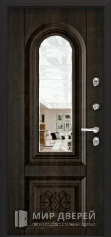 Фото 2 «Распашная дверь из шпона с зеркальной вставкой №28»